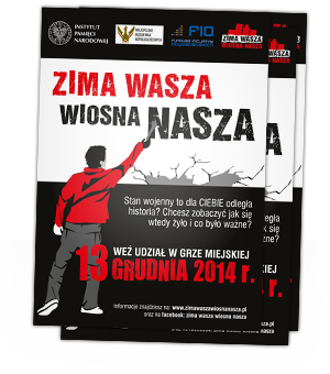 Clue - projekt ulotek gry miejskiej Zima Wasza - Wiosna Nasza<br>Poznań